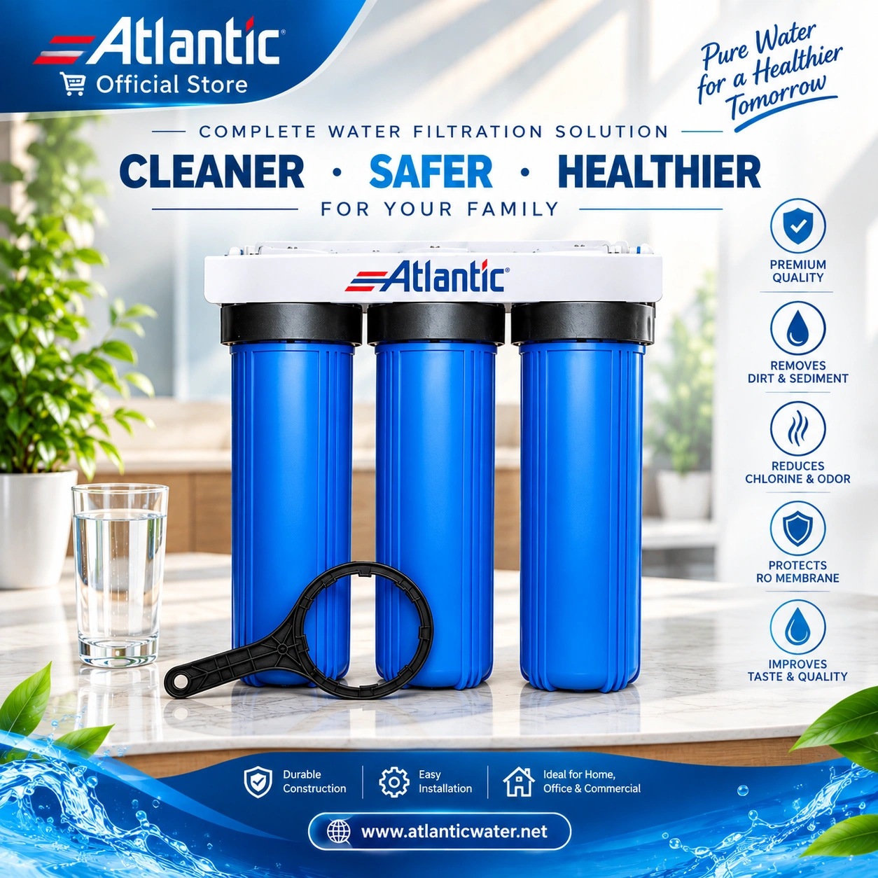 Atlantic Triple Stage Jumbo Filter 20 Inch for water filtration systems